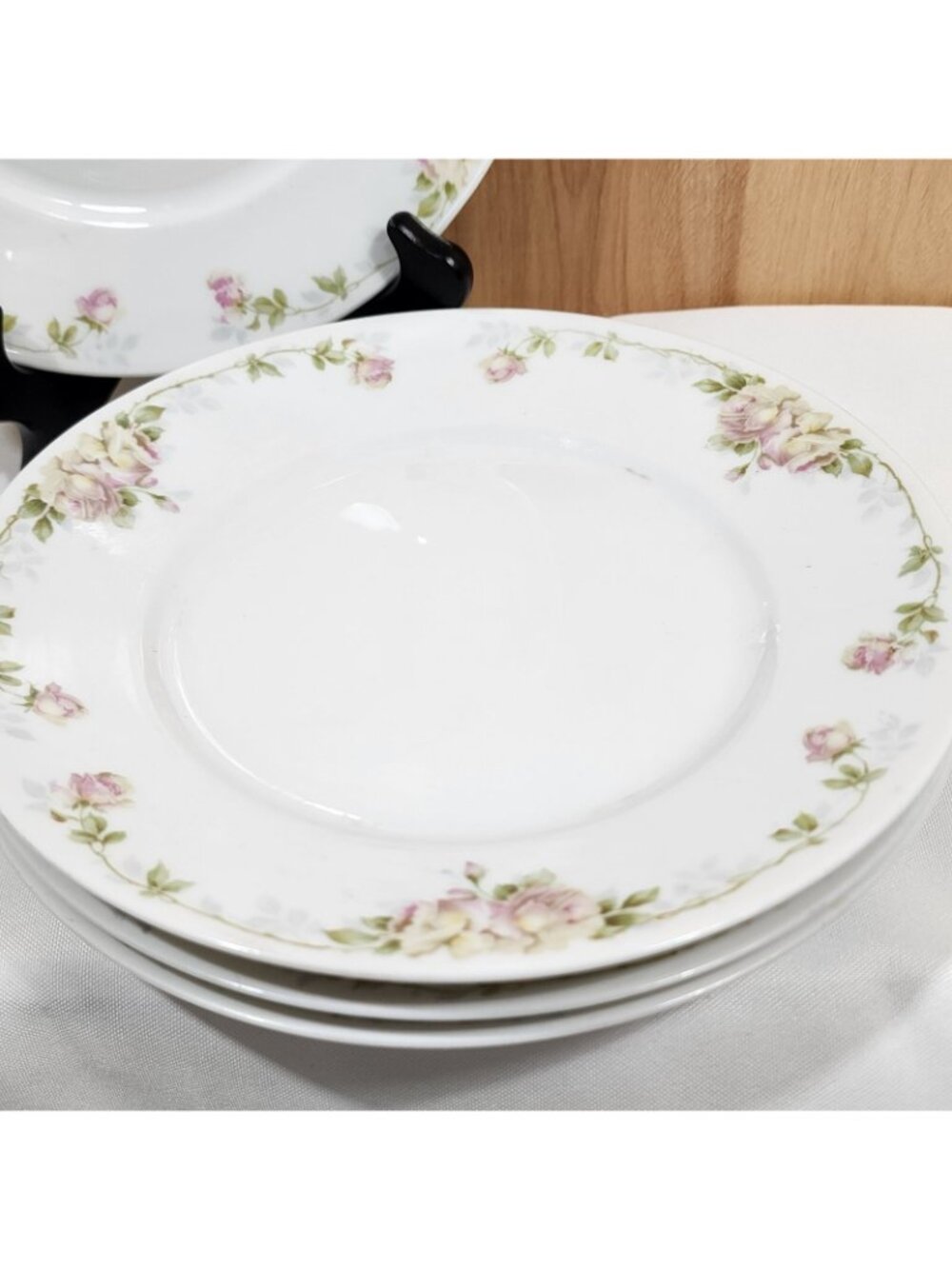4 Rosenthal Pink Roses Luncheon Plate 8.25" salad Selb-Bavaria Donatello antique - Picture 3 of 11